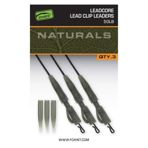 FOX Naturals Leadcore Power Grip Lead Clip Leaders 50lb CAC852