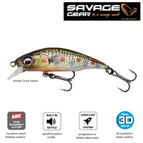 SAVAGE GEAR 3D StickleBait Pencil 7.5cm 13gr SS Brown Trout Smolt