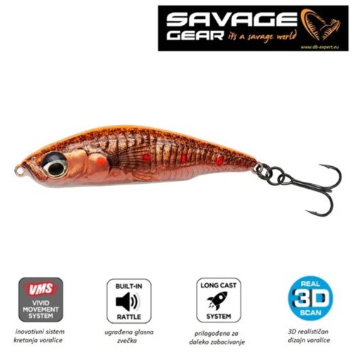 SAVAGE GEAR 3D StickleBait Pencil 7.5cm 13gr SS Fluo Orange Copper